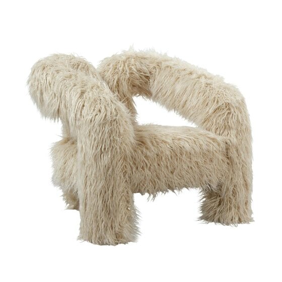 Wyld Haus Frida Quirky Furry Ivory Armchair