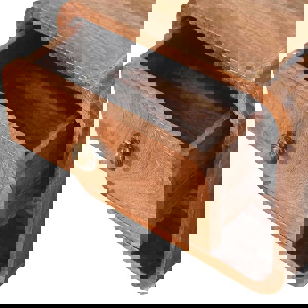 Artisan Furniture Solid Wood Mini Honey Caramel Wall Mounted Bedside with Open Slot