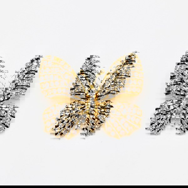 butterfly brooch crystal white