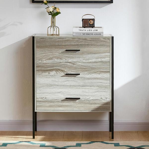 Vida Designs Brooklyn 3 Drawer Chest, Dark Wood