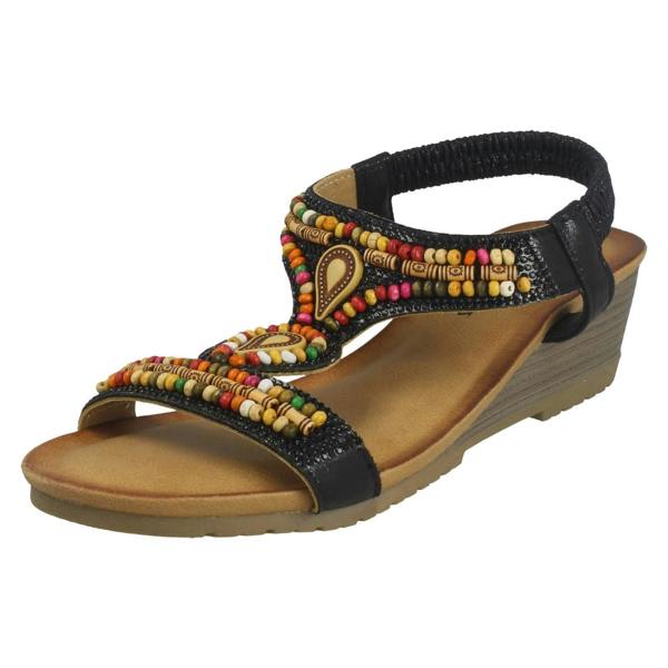 Savannah Ladies Savannah Wedge Heeled Sandals F12125