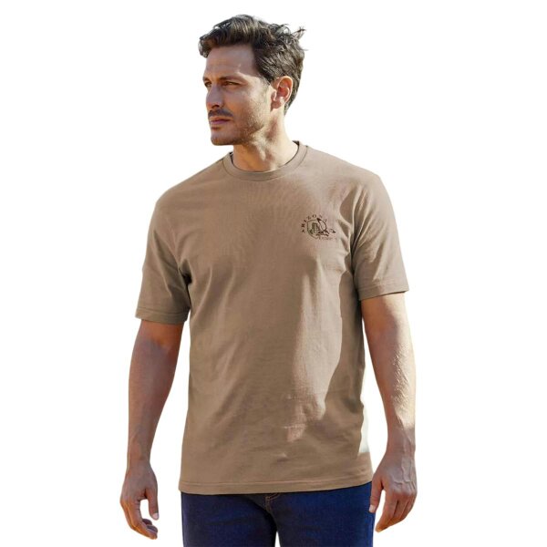 Atlas For Men Mens Round Neck T-Shirt (Pack of 4) - Yellow/Taupe/Black/Terracotta