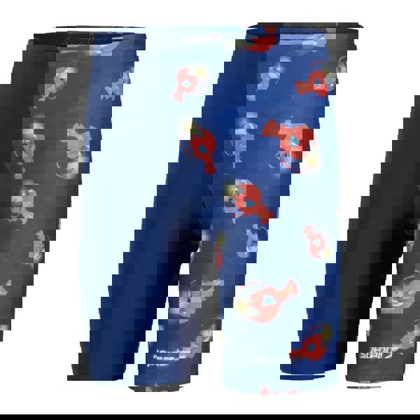 Speedo Tots Boys Digi Allover Jammer in navy with blue trunks, red lobster print and white logo