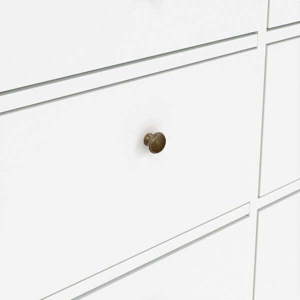 Wyld Haus Osaka Farmhouse Wide White Wooden Chest 8 Drawers