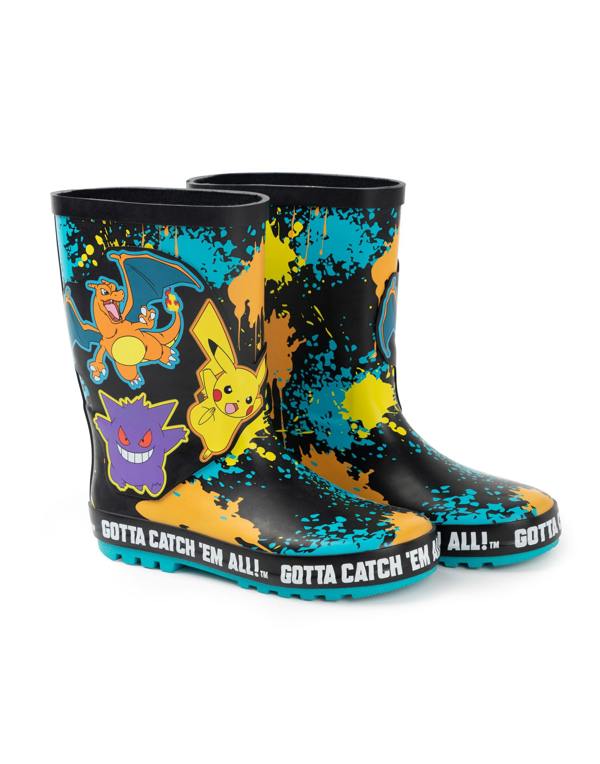 Pokemon Boys Multicoloured Gotta Catch 'Em All! Wellington Boots without Handles