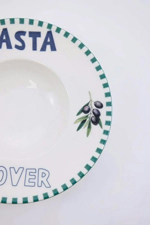 Patterned Porcelain Pasta Plate