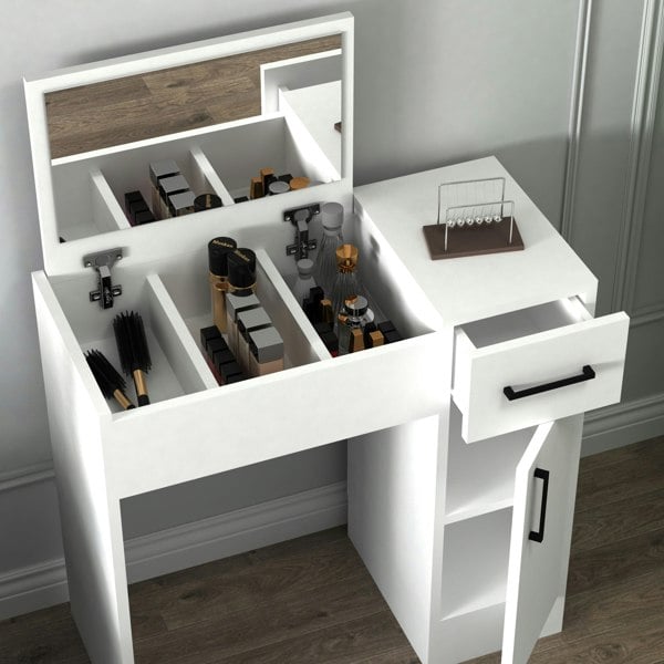 Destina Home Agnes Freestanding Makeup Vanity Table with Mirror