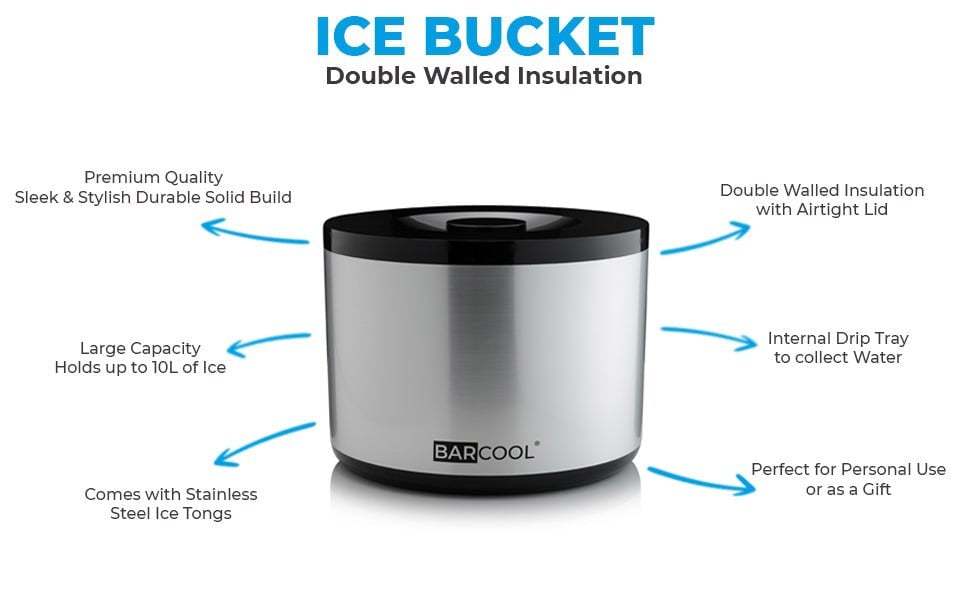 Subcold Barcool 10L Ice Bucket - Round Silver