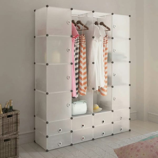 Berkfield Modular Cabinet 18 Compartments White 37x146x180.5 cm