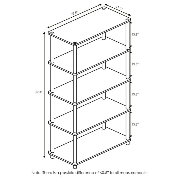 WALPLUS Turn-N-Tube 5-Tier Multipurpose Shelf Display Rack, Sonoma Oak/White perfect for organized storage and display