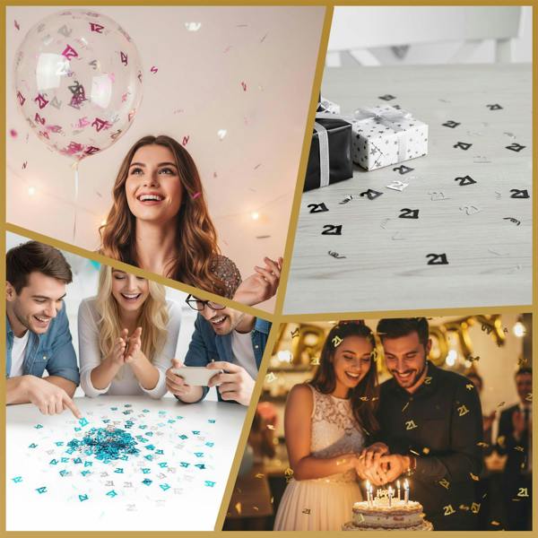 21st Birthday Pink and Silver Metallic Foil Confetti Pack for Party Tables and Celebration Decor image 6