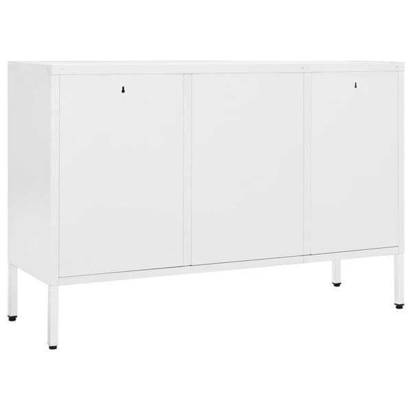 Berkfield Sideboard White 105x35x70 cm Steel and Tempered Glass