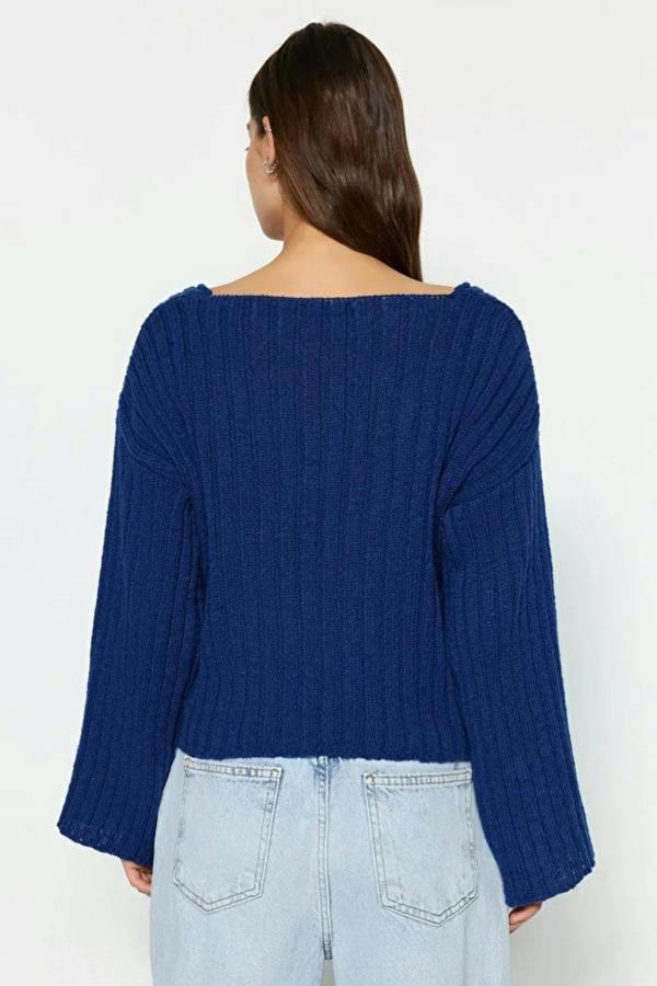 Hoxton Gal Mercerized Look Wool Blend Oversized Basic Knit Sweater