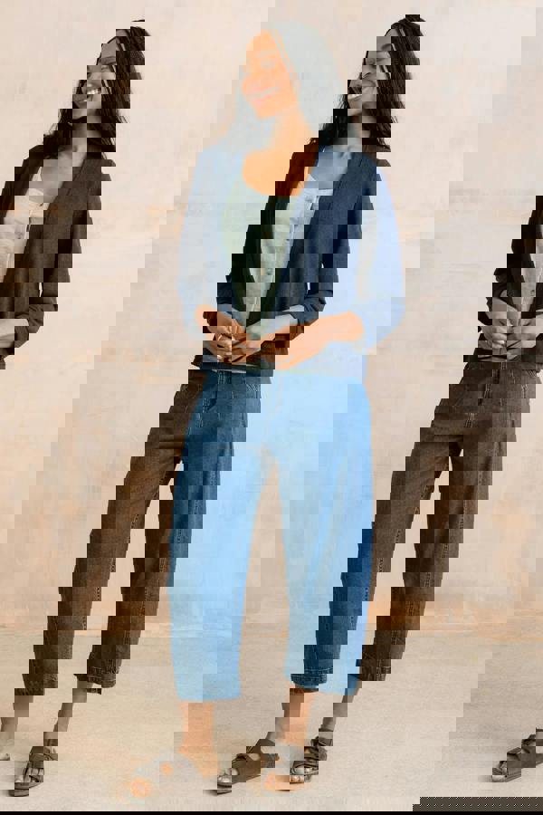 Lily & Me Charlie Barrel Leg Jeans Blue