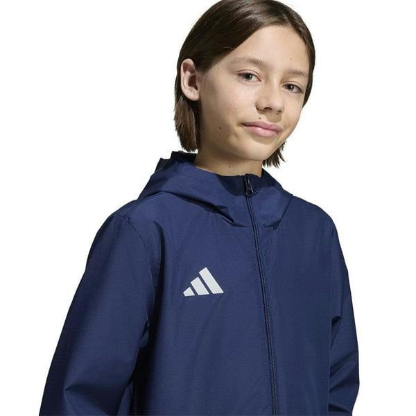 Adidas Junior Entrada 26 All Weather Rain Jacket Coat Navy JZ9103
