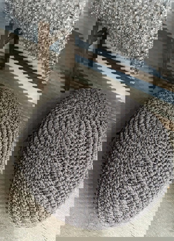 Zuri House Crochet ottoman |  MOCHA
