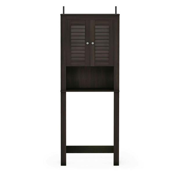 WALPLUS Indo Louver Door Bath Cabinet, Espresso | Luxury Wall Decor for Living Room & Bedroom