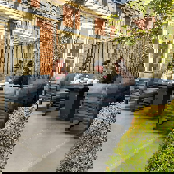 Jardi Modular Garden Furniture Set With Fire Pit - Anthracite Grey