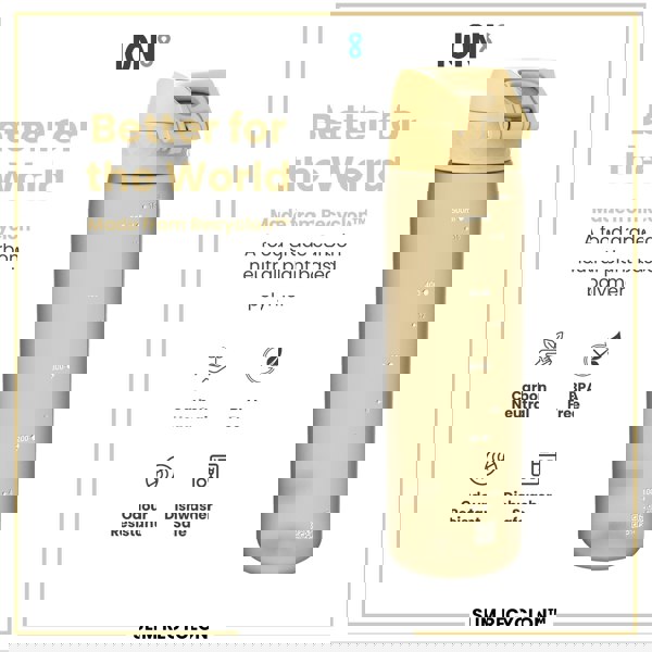 ION8 Leak Proof Slim Water Bottle, Recyclon, Desert, 500ml (18oz)