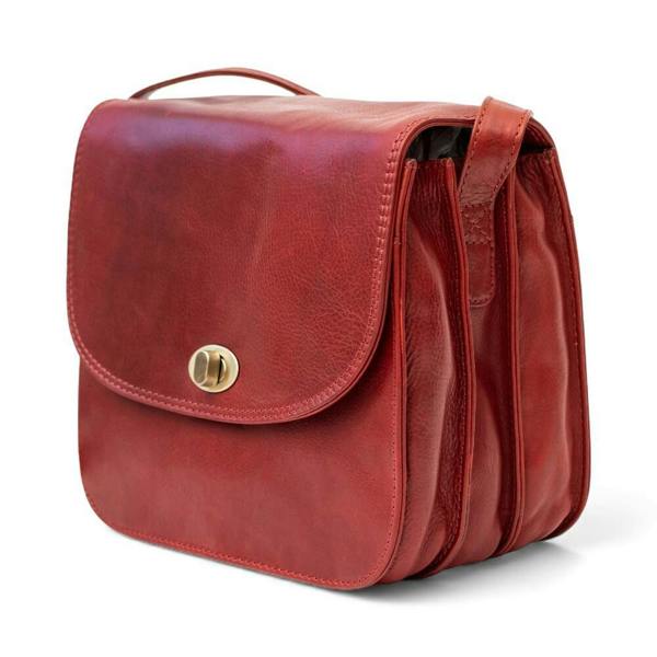 PRIMEHIDE Large Triple-Compartment Leather Handbag - Elena Tuscan