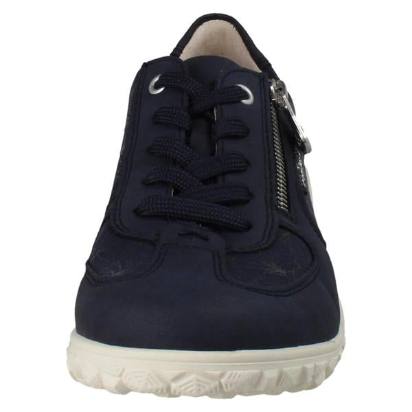 Rieker Womens Rieker Extra Wide Detailed Lace Up Trainers With Side Zip 59501