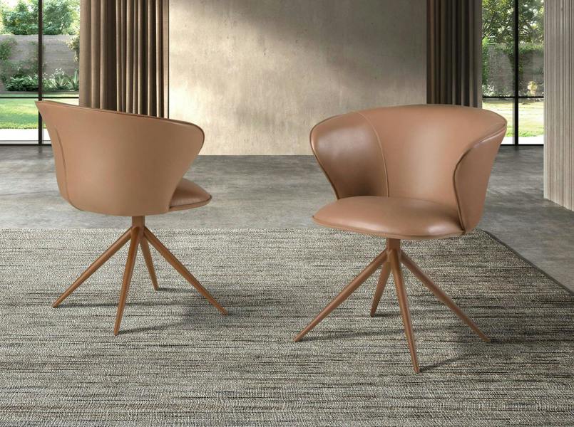 Angel Cerdá Swivel Chair in Camel Leatherette 4201