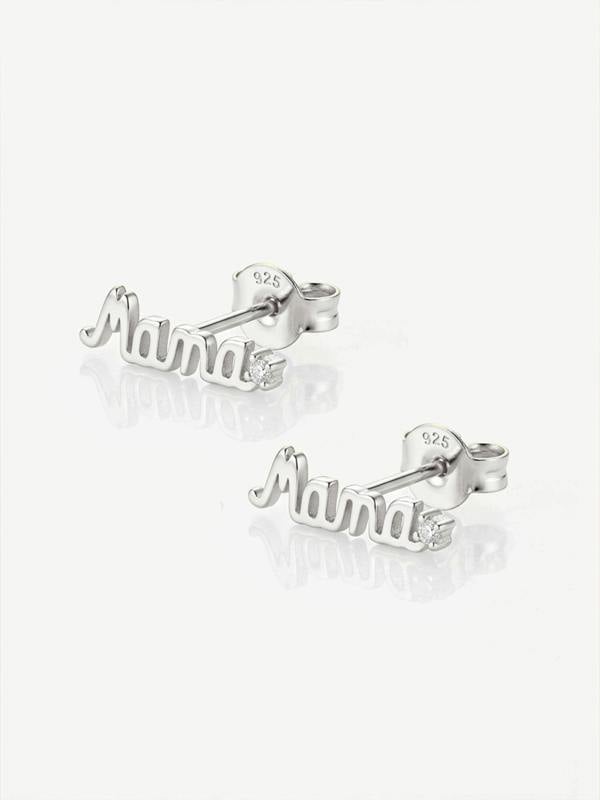MUCHV Mama Script Stud Earrings