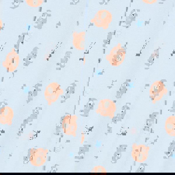 Mini Cuddles Baby Boys 2pk Teddy Bear Printed Sleepsuits, Multicolour