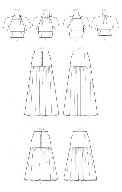 Simplicity Sewing Pattern 9613, Tops, Skirts for Women, D5 (4-6-8-10-12) - Easy