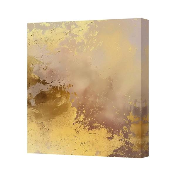 Benjamin Tate Design Gold Abstract Canvas Art Print On Deep Wooden Frame UK Handmade