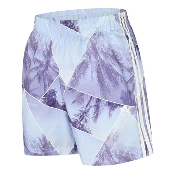 Adidas Mens Originals Palm Print Swim Shorts - Purple - 