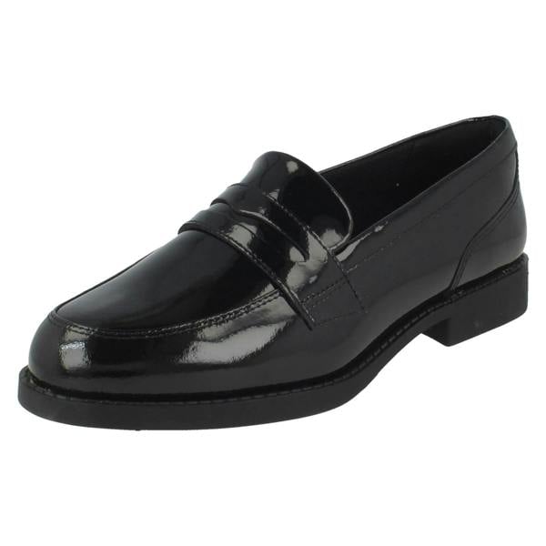 Clarks Girls Clarks Penny Loafer School Shoes Tapa Edge