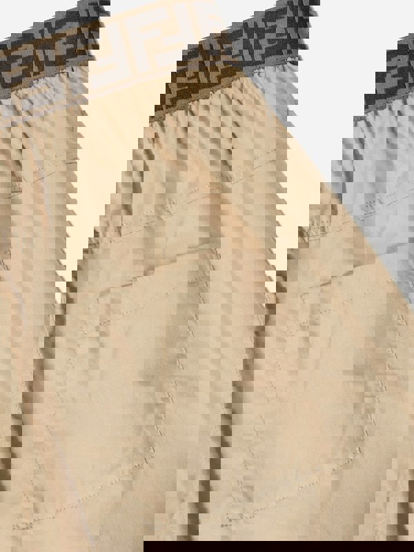 Fendi Kids Fendi Girls Wide Leg Trousers in Beige