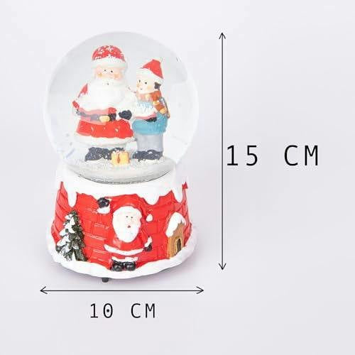 15cm Musical Christmas Snow Globe with Santa Scene and Resin Base image 5