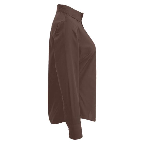 Premier Womens/Ladies Poplin Long-Sleeved Blouse - Brown