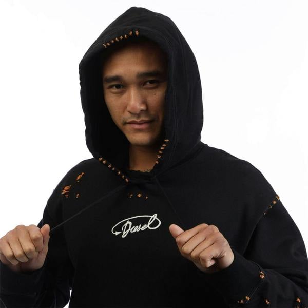 Diesel Mens S-Macs Cotton Hooded Relaxed Fit Hoodie - Black - 