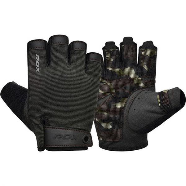 RDX Sports GYM TRAINING GLOVES T2 HALF BROWN PLUS