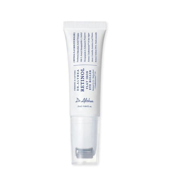 Dr. Althea Retinol Flat Iron Eye Roller – 25ml anti-aging eye serum with Retinol, Peptides, and cooling metal applicator available at Atelier De Glow UK.