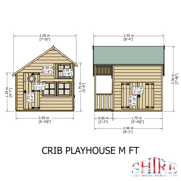 Shire Crib 7x6 Shiplap Children's Playhouse
