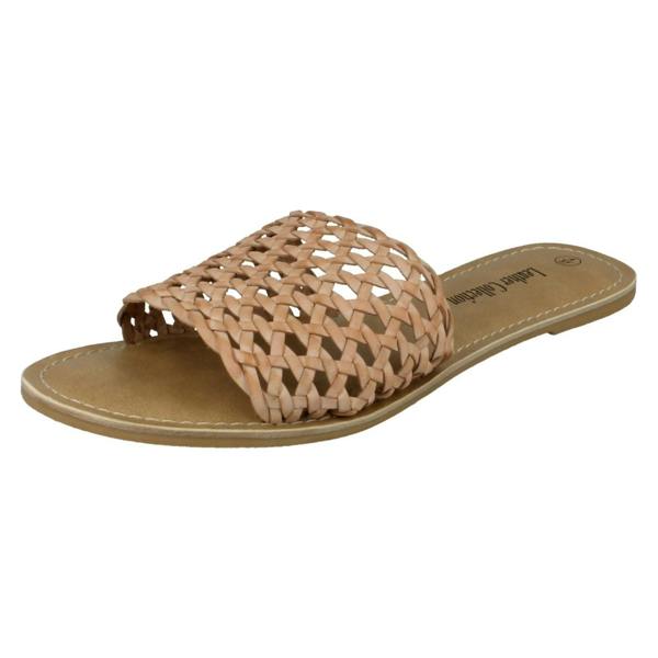 Leather Collection Ladies Leather Collection Flat Weave Mule Sandals