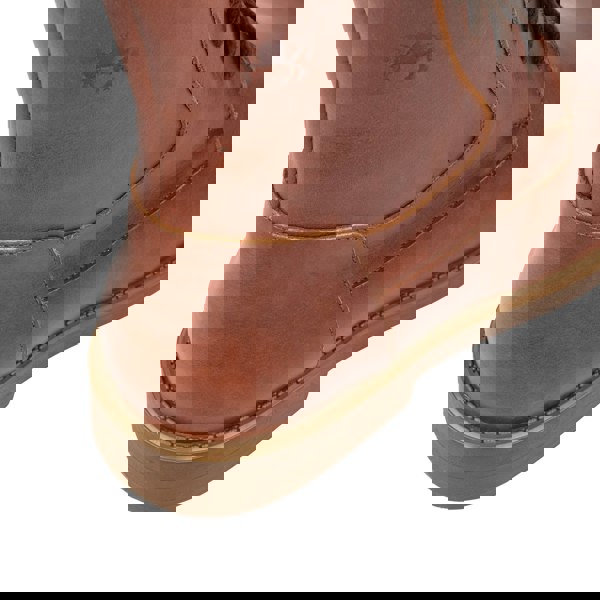 Embassy London Didi Wool - Brown - Women's leather lace-up and zip-up round toe combat boot