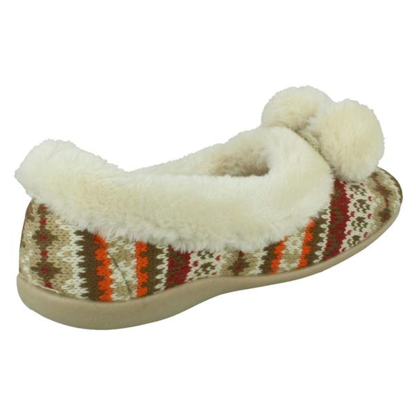 Rose Bank Ladies Rose Bank Memory Foam Aztec Print Pom Pom Slippers Lizzy