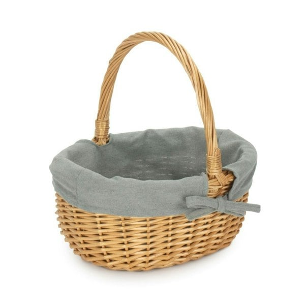 Buff Willow Oval Shopping Basket