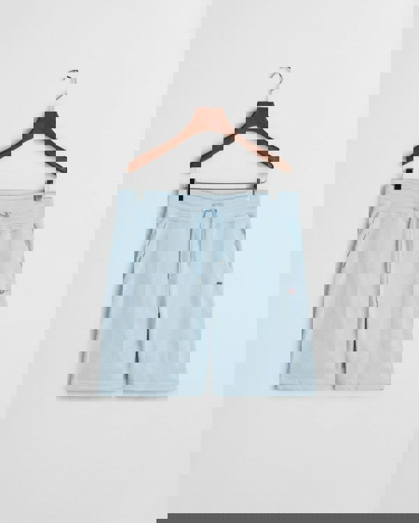 GANT Regular Fit Shield Logo Sweat Shorts - 457 Fresh Blue