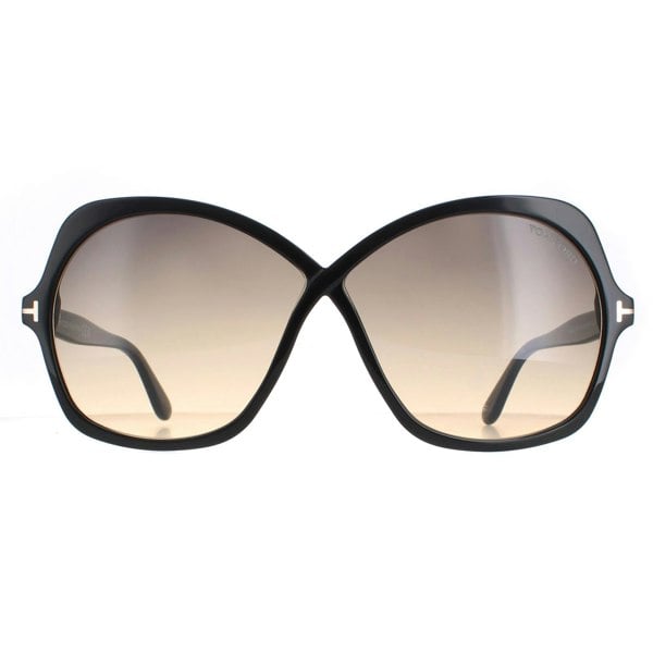 Tom Ford Sunglasses Rosemin FT1013 01B Shiny Black Smoke Gradient