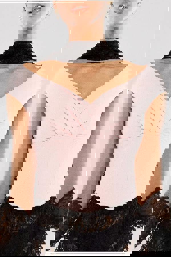 Front Pleated Wrap Off The Shoulder Corset T241