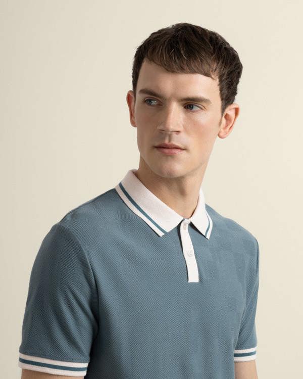 Larsson & Co Anders - Geometric Jacquard Polo Shirt