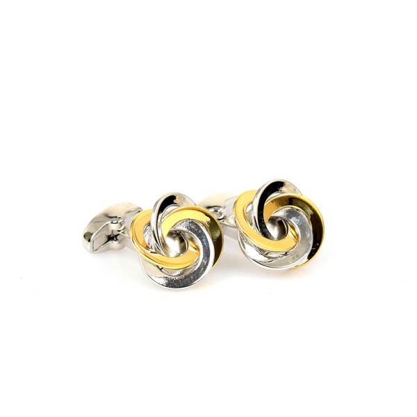 David WeJ Ring Circle Cufflink - Silver Gold