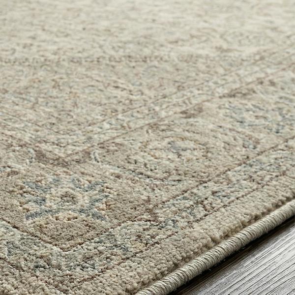 Livabliss Arda-Vintage Grey Taupe Brown Traditional Boho Fringe Rug