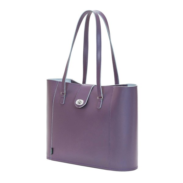 Zatchels Handmade Leather Twist Lock Shopper - Nile